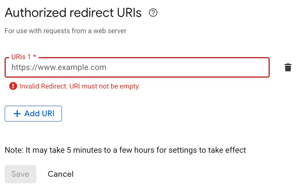 OAuth Google リダイレクト URI