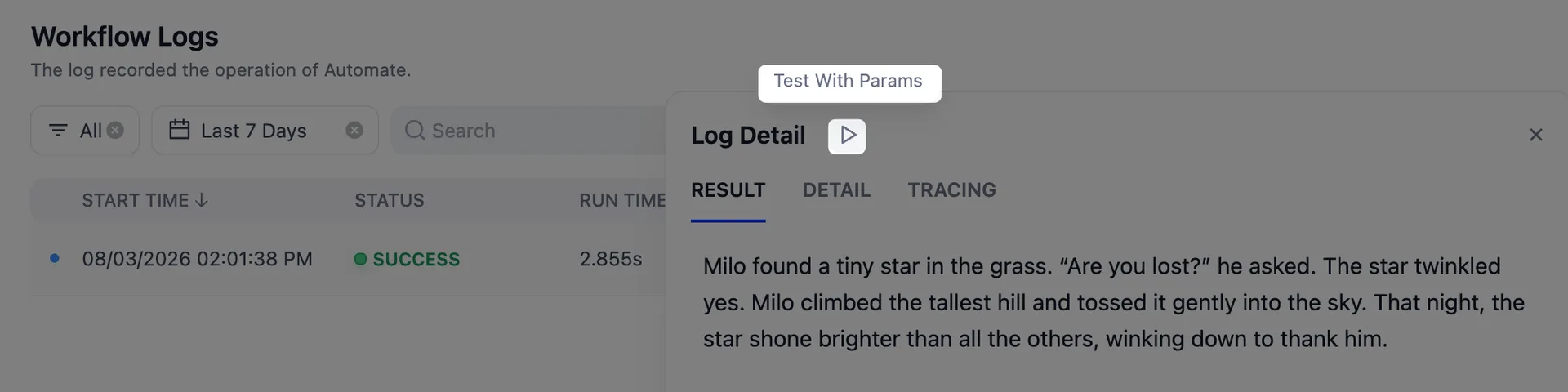 Test With Params