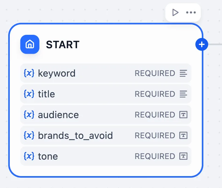 User Input Node Variables
